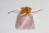 10 Adet Pembe Altın Gold Bez Kına Düğün Mevlüt Sünnet Hediye Kesesi Çanta - 2