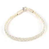 999 Ayar Gümüş Kazaz Örgü Model Bileklik thumbnail 4