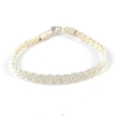 999 Ayar Gümüş Kazaz Örgü Model Bileklik thumbnail 1