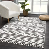 Madu Krem Vizon Saçaklı Dokuma Salon ve Oturma Odası Halısı 1285TRP66 thumbnail 1