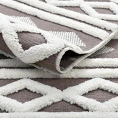 Madu Krem Vizon Saçaklı Dokuma Salon ve Oturma Odası Halısı 1285TRP66 thumbnail 4