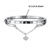 Lüks Paslanmaz Çelik Bileklik Kalp Aşkı Sonsuza Kadar Charm Gümüş Silver Kaplama Bilezik Bileklik - 4