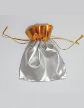 10 Adet Gümüş Altın Silver Gold Bez Kına Düğün Mevlüt Sünnet Hediye Kesesi Kese Çanta - 1