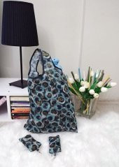 2 Adet Yeni Anahtarlık Katlanan Katlanabilir Market Pazar Piknik Plaj Bez Çantası 39 cm x 60cm - 2