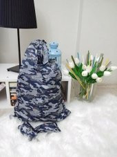 2 Adet Yeni Anahtarlık Katlanan Katlanabilir Market Pazar Piknik Plaj Bez Çantası Kamuflaj 39cm x 60cm - 2