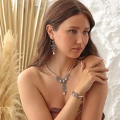 925 Ayar Gümüş İncili Telkâri Kolye thumbnail 5