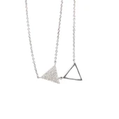 925 Ayar Gümüş İkili Üçgen Kolye thumbnail 3