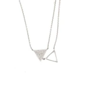 925 Ayar Gümüş İkili Üçgen Kolye thumbnail 2