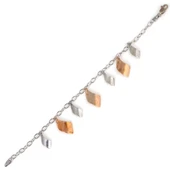 925 Ayar Gümüş Çift Renk Dalgalı Model Bileklik thumbnail 2