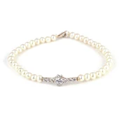 925 Ayar Gümüş Çiçekli İncili Kollu Bileklik thumbnail 3