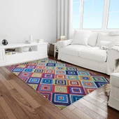 Dijital  Yıkanabilir Kaymaz Taban Oturma Odası ve Salon Halısı RV260 - 1