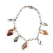 925 Ayar Gümüş Çift Renk Dalgalı Model Bileklik thumbnail 4