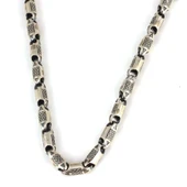 925 Ayar Gümüş 50 Cm Döküm İşlemeli Zincir Kolye thumbnail 3