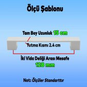 Mobilya Çekmece Mutfak Dolap Kapak Kulpu Kulbu 128 mm Beyaz Sert Plastik Kulp - 2