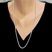 925 Ayar Gümüş Halat Zincir Kolye thumbnail 1