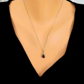 925 Ayar Gümüş Damla Oniks Taşlı Kolye thumbnail 1