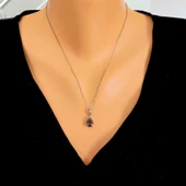 925 Ayar Gümüş Damla Mistik Topaz Taşlı Kolye thumbnail 1