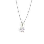 925 Ayar Gümüş Yuvarlak Büyük Boy Zirkon Taşlı Kolye thumbnail 2