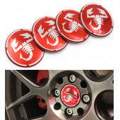 FİAT ABARTH YENGEÇ LOGOLU JANT GÖBEK DAMLA STICKER(KIRMIZI-GÜMÜŞ) - 1