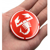 FİAT ABARTH YENGEÇ LOGOLU JANT GÖBEK DAMLA STICKER(KIRMIZI-GÜMÜŞ) - 3