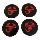 FİAT ABARTH LOGOLU JANT GÖBEK DAMLA STICKER(SİYAH-KIRMIZI) thumbnail 1