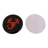 FİAT ABARTH LOGOLU JANT GÖBEK DAMLA STICKER(SİYAH-KIRMIZI) thumbnail 2