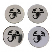 FİAT ABARTH LOGOLU JANT GÖBEK DAMLA STICKER (GÜMÜŞ SİYAH) thumbnail 1