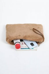 Fur Fashion El Çantası Deve Tüyü thumbnail 1