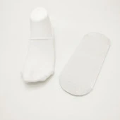 Silikonlu Beyaz Renk Bayan Babet Çorap 6 Lı Paket - 7