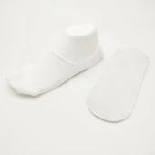 Silikonlu Beyaz Renk Bayan Babet Çorap 6 Lı Paket - 9