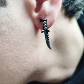 Rambo Bıçağı Model Erkek Küpe - 10