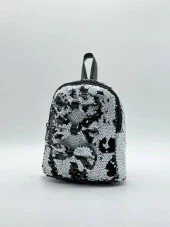 Siyah Beyaz Renk Küçük Boy Üç Papyonlu Çocuk Sırt Çantası - 1