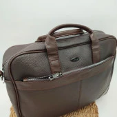 Emitasyon Deri Askılı Evrak Çantası Kahve Renk - 2