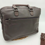 Deri Evrak Çantası Leptop Çantası Orta Boy Kahve Renk - 2