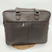 Deri Evrak Çantası Leptop Çantası Orta Boy Kahve Renk - 6