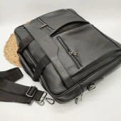 Deri Büyük Boy Erkek Evrak Çantası Siyah Renk - 1