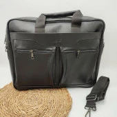 Deri Büyük Boy Erkek Evrak Çantası Siyah Renk - 2