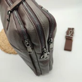 Deri Evrak Çantası Leptop Çantası Orta Boy Kahve Renk - 10