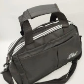 Büyük Boy Çizgili Model Seyahat ve Spor Çantası Siyah Renk - 1