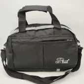 Büyük Boy Çizgili Model Seyahat ve Spor Çantası Siyah Renk - 3