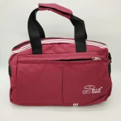 Battal Boy Çizgili Model Seyahat ve Spor Çantası Bordo Renk - 5