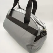 Büyük Boy Çizgili Model Seyahat ve Spor Çantası Gri Renk - 4