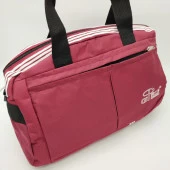 Büyük Boy Çizgili Model Seyahat ve Spor Çantası Bordo Renk - 11