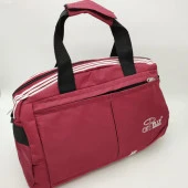 Battal Boy Çizgili Model Seyahat ve Spor Çantası Bordo Renk - 8