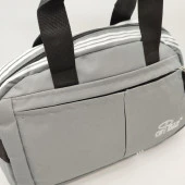 Büyük Boy Çizgili Model Seyahat ve Spor Çantası Gri Renk - 7