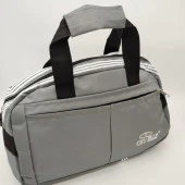 Battal Boy Çizgili Model Seyahat ve Spor Çantası Gri Renk - 5