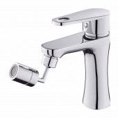 Krom Görünümlü Plastik Kolay Yerleştirilebilen Banyo Tuvalet Bahçe Fonksiyonlu Musluk Başlığı - 1