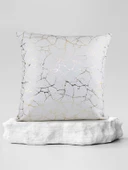 Mrs.Gugar Altın Detaylı Mermer Desen Kare Kırlent Kılıfı - 1