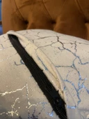 Mrs.Gugar Gümüş Detaylı Mermer Desen Kare Kırlent Kılıfı - 4