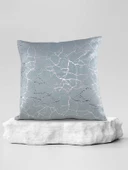 Mrs.Gugar Gümüş Detaylı Mermer Desen Kare Kırlent Kılıfı - 9